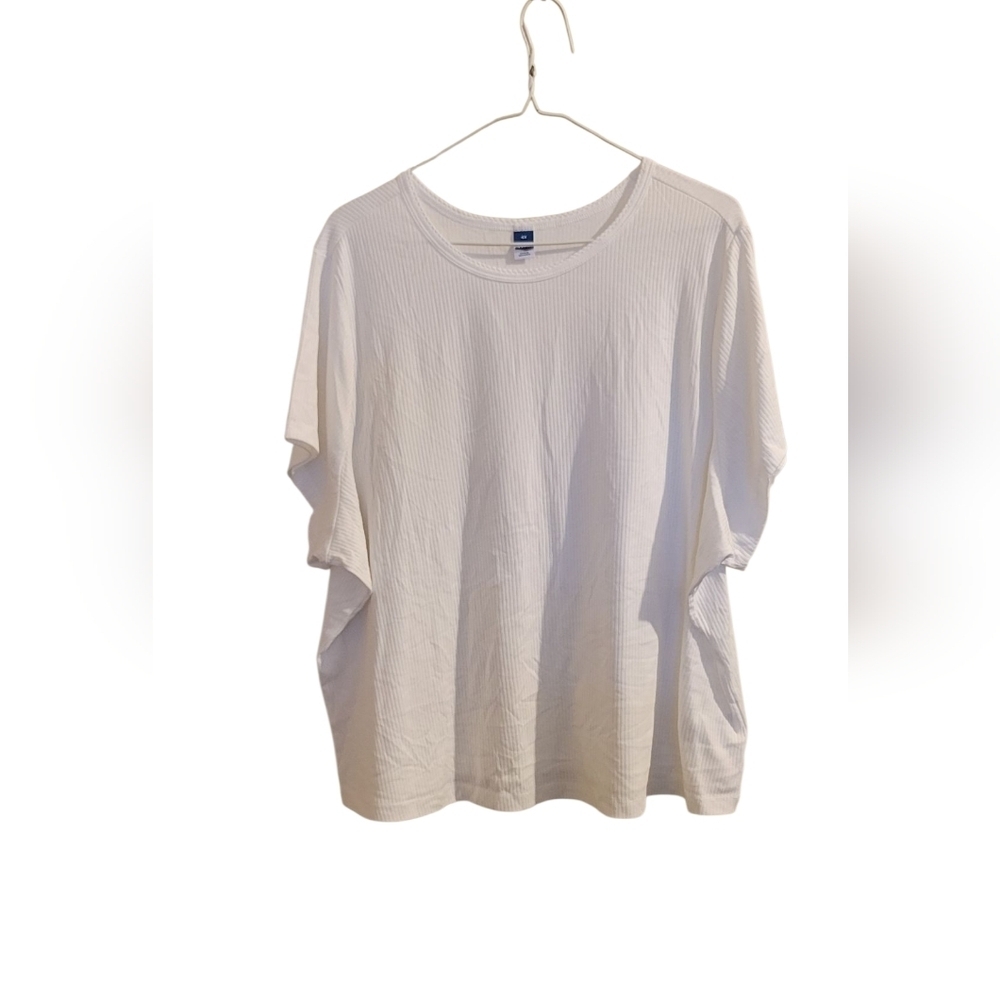 Old Navy Casual White Ribbed T-Shirt NWT Size 4X